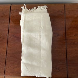 Cream linen Pottery Barn table runner